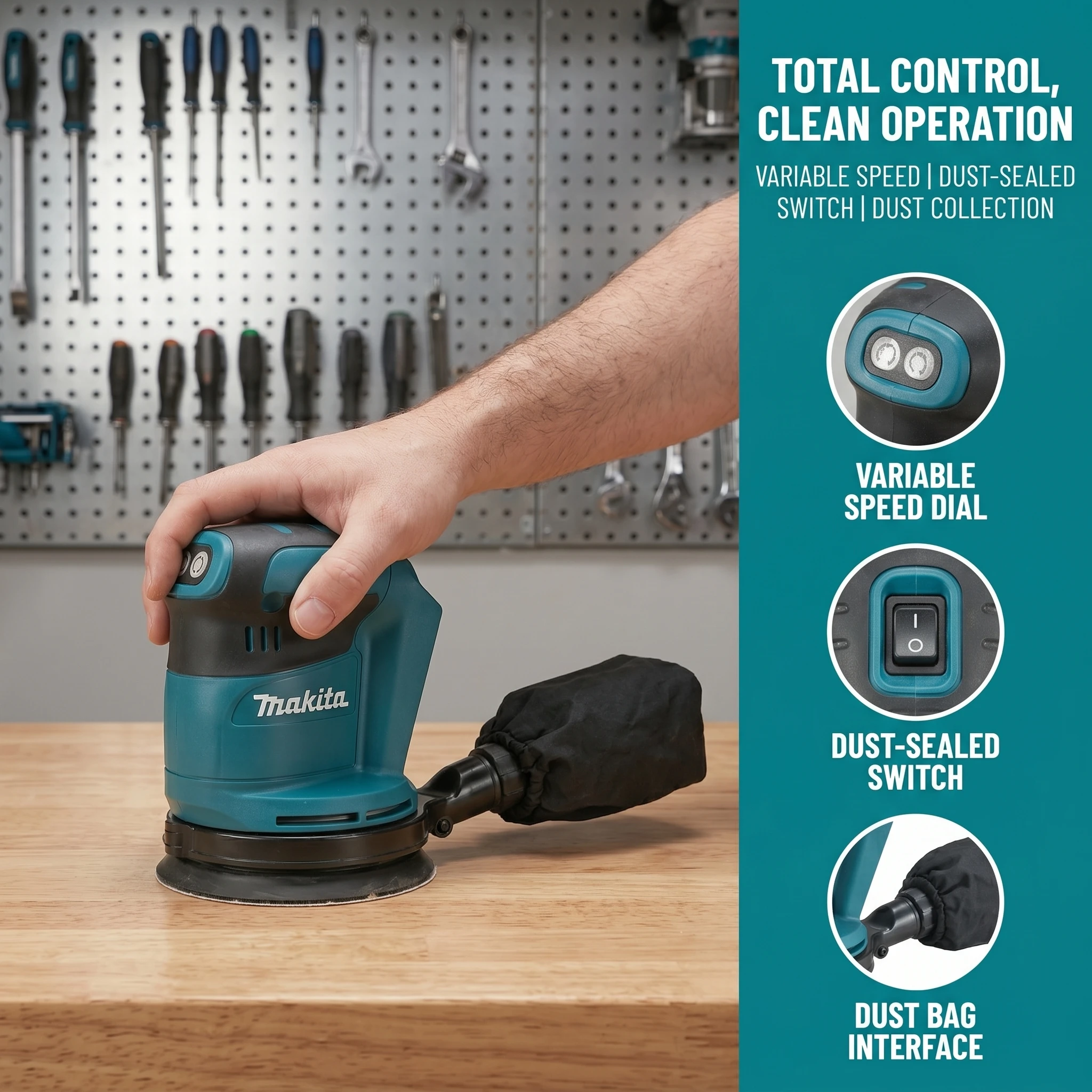 Makita DBO180 Rechargeable Dis - Random Orbital Sander recension och pris