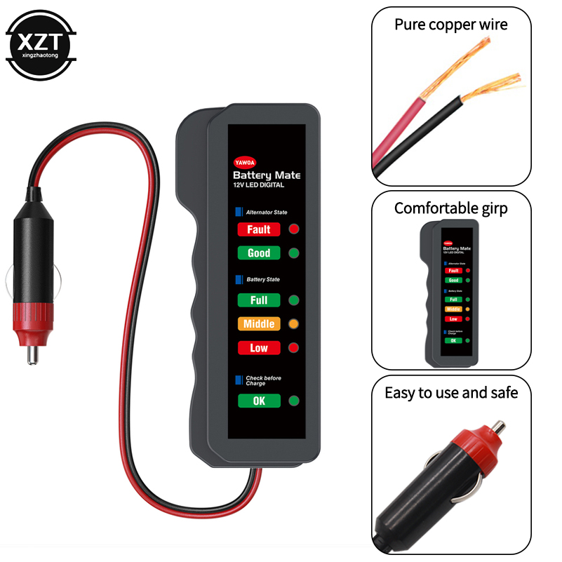 Car Battery Tester 6 LED Displ - Power Tools China recension och pris
